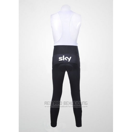 2011 Fahrradbekleidung Sky Shwarz und Azurblau Trikot Langarm und Tragerhose